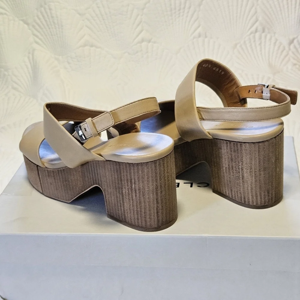 Robert Clergerie Cora7 Tan Leather Sandals Size 40.5